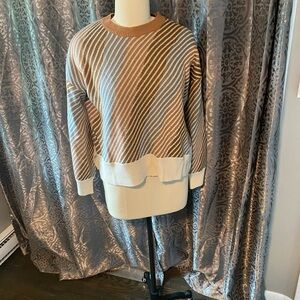 Baltic Born Tan and White Knit Sweater